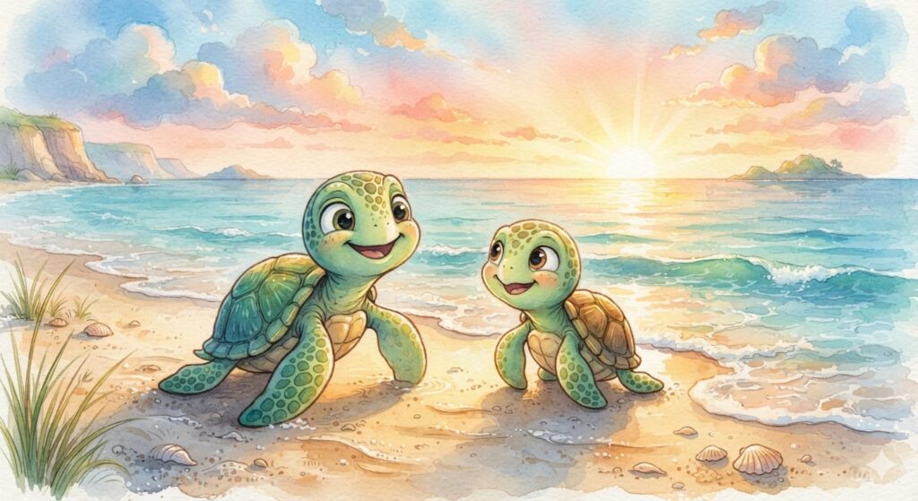 Tiny turtle learning patience and kindness