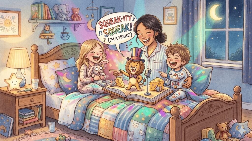 Why kids love funny stories Children laughing at a funny animal story.
